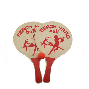 Juego de raquetas de playa de madera baratas con pelota - Product Image 1