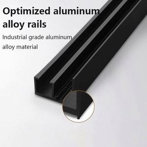 WEKIS Quincaillerie de porte coulissante invisible en aluminium noir finition satinée moderne, durable, pour toilettes, nouvelles chambres et cuisines - Product Image 2