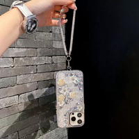 Casing Ponsel Bunga Mawar Berlian Mewah untuk iPhone 15 16 17 Pro Max dengan Hiasan Tetesan Air dan Berlian
