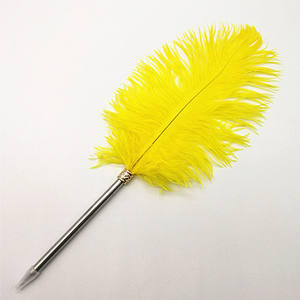 2026 Vintage White Ostrich Feather <b>Pen</b> With Metal Ball Stationery Set With Retro Style - Product Image 3