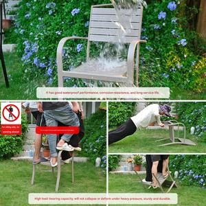 Modern Durable Outdoor <b>Aluminum</b> Wood Garden Set Waterproof UV Resistant Patio Dining <b>Table</b> Chairs for Villa Balcony Courtyard - Product Image 4