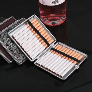 Leather Textured Cigarette Case 20 Pack <b>Metal</b> Veneer Rectangular Smoking Accessory - Product Image 3