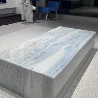 Table basse en marbre bleu cristal de taille personnalisable, table centrale minimaliste haut de gamme pour salon
