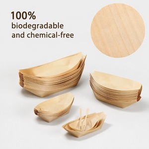 Bandejas Desechables de Madera de Pino Ecológicas para <span class=keywords><strong>Sushi</strong></span>, Tapas, Aperitivos y Comida para Llevar, Biodegradables, para Catering - Product Image 3
