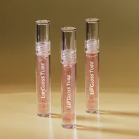 Tabung Lipgloss Plastik Kecil 6Ml Kustom Tabung Lip Gloss Warna Buram Bentuk Bulat Kosong