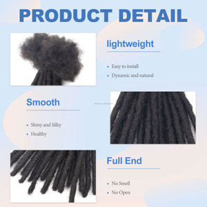 100% cheveux humains Dread Lock tresse 4 '' - 24'' naturel Afro <span class=keywords><strong>bouclé</strong></span> Crochet Locs Extensions cheveux humains pour femmes/hommes noirs - Product Image 4