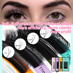 Extensiones de Pestañas Coreanas LAKANAKU PBT Cashmere, Marca Privada, Pestañas YY en Forma de U, Nuevas Extensiones de Pestañas YY Pre-fabricadas - Product Image 1