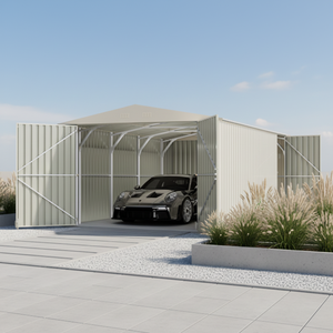 Bâtiment de garage métallique G1119, abri pour voiture, garage métallique - Product Image 5