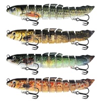 Leurre dur en acier inoxydable multi-sections, simulation de poisson de boue, imprimé en 3D, neuf sections, avec hameçons, 12cm 19g, vente en gros