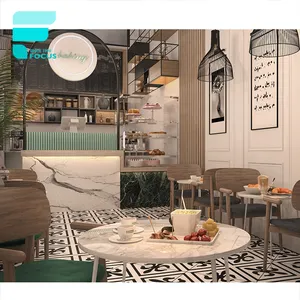 Özel yapılmış kahve masaları Modern ahşap kafe sayaçları Cafe ekipmanları kahve Bar sayacı Cafe kanepe sandalye restoran tasarımı