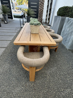 Collection de tables et de chaises de salle à manger élégantes Chaise de bar Bartools en bois massif d'extérieur moderne Ensemble de table à manger de jardin