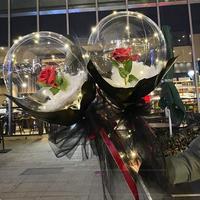 Ballon lumineux LED 2026, cadeau pour la fête des mères, bouquet de roses, ballons à l'hélium, roses, globos, ensemble pour la Saint-Valentin, fleurs décoratives, ballon LED Bobo