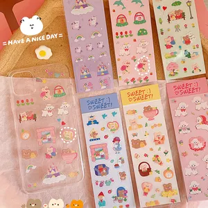 Custom A4 A5 A6 Decorative Pink Sticker Personalized Cute Sticker Sheets Kiss Cut Sticker Sheet Printing