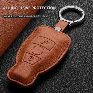 Étui de protection en cuir pour clé de voiture <span class=keywords><strong>Mercedes</strong></span> Benz Classe C G E W213 W205 E200 E260 E300 E320 <span class=keywords><strong>AMG</strong></span> CLA, accessoires pour télécommande - Product Image 5