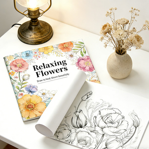 Livre de coloriage aux <span class=keywords><strong>fleurs</strong></span> relaxantes avec des motifs floraux complexes - Art-thérapie apaisante pour <span class=keywords><strong>adultes</strong></span>, papier couché, couverture souple - Product Image 2