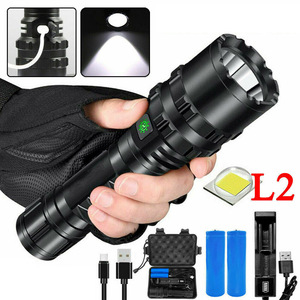 ไฟฉาย LED L2 แบบชาร์จ USB ได้, ไฟฉายขนาดเล็กกันน้ำระยะไกลสำหรับอุปกรณ์ออปติคอลสำหรับขี่กลางคืนกลางแจ้ง - Product Image 4