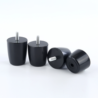 Pieds de meubles en plastique noir, pieds de meuble de rangement, pieds de canapé, pieds de table réglables en hauteur, quincaillerie de meubles en plastique, vente en gros