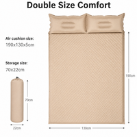 Matelas Gonflable Automatique Direct Usine en PVC Enduit 75D Pongee Simple Double avec Oreiller pour Camping et Randonnée en Extérieur Portable