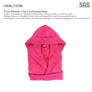 Luxury 100% Cotton Terry Cloth Hooded Bathrobe Thick High Absorbent <strong>Towel</strong> Robe Unisex <strong>Dressing</strong> <strong>Gown</strong> for Hotel Spa - Product Image 3