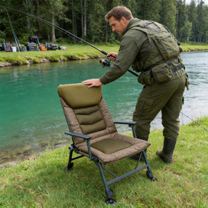 Silla de Pesca Plegable Resistente, Portátil y Ligera, Ajustable y Reclinable, con Reposabrazos, para Pesca de Carpas, Uso en Exteriores, Venta al Por Mayor - Product Image 1