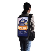 Reproductor de Publicidad para Mochila con Pantalla LCD Full HD de 21.5 Pulgadas, Android, 1 Año de Garantía para Uso en Interiores, Agentes Inmobiliarios