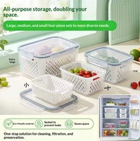 Cross-border plastic koelkast opbergbox, luchtdichte, rechthoekige voedselbewaarbak voor fruit