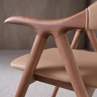 Chaise de salle à manger de style nordique moderne, villa, simple, en bois massif, wabi-sabi, fauteuil de salon