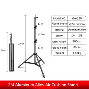 Support d'éclairage en alliage d'aluminium 2M réglable pour studio photo Speedlight éclairage vidéo <span class=keywords><strong>Trepied</strong></span> à coussin d'air trépied à usage intensif - Product Image 2