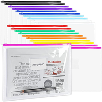 Enveloppes en plastique Poly à fermeture éclair, 100 pièces, format A4, sac à documents transparent avec étiquette