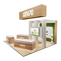Stand d'exposition modulaire en bois économique pour salon professionnel, installation rapide en 30 minutes, utilisation unique, 10 utilisations possibles, achat 1 pièce