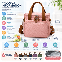 Sac à lunch isotherme grand format réutilisable, sac isotherme pour le déjeuner, sac isotherme imperméable en tissu Oxford, sac bandoulière pour le travail, le pique-nique