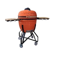 Barbecue au charbon de bois en céramique noir de 26 pouces AUPLEX Premium Diamond KAMADO avec Komodo China BBQ