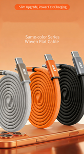 Cable <span class=keywords><strong>de</strong></span> Datos Magnético Trenzado MS <span class=keywords><strong>de</strong></span> 65W <span class=keywords><strong>para</strong></span> Teléfonos iPhone, con Diseño <span class=keywords><strong>de</strong></span> Cable Plano Autoadhesivo <span class=keywords><strong>para</strong></span> un Fácil Almacenamiento Portátil - Product Image 6