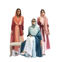 Abaya longue en polyester pour femme, style 2025, coupe ample, robe musulmane tendance, taille unique, respirante, offre ODM en gros