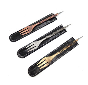 Accesorios para narguile, perforador de tenedor para narguile, dos extremos usan un tenedor clásico doble para narguile, <span class=keywords><strong>shisha</strong></span>, tabaco, embalado con bolsa de cuero - Product Image 6
