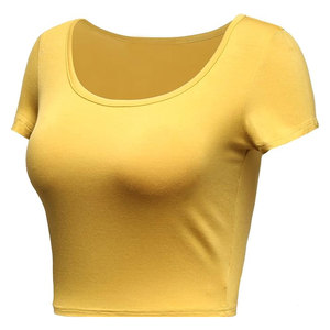T-shirt court personnalisé à carreaux en coton écologique respirant et à séchage rapide pour femme – Meilleure vente, faible MOQ - Product Image 5
