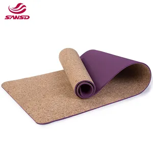 Matras Yoga Gabus Karet Tpe Ramah Lingkungan Anti Selip Kustom OEM 9Mm dengan Lapisan Ganda