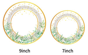 Vajilla Desechable para Fiestas Temáticas, Reuniones <span class=keywords><strong>de</strong></span> Amigos, Campamentos al Aire Libre, Platos <span class=keywords><strong>de</strong></span> Papel con Estampado Dorado, Vasos <span class=keywords><strong>de</strong></span> Papel, Servilletas al por Mayor - Product Image 3