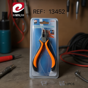 MNJ Pliers 1Pcs For Electrician Use With Orange Handle 12Pcs Box Pack - Product Image 2