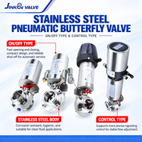 Vanne papillon en acier inoxydable 304 316L pour l'industrie alimentaire, la laiterie, la brasserie, les conduites propres, vanne papillon sanitaire pneumatique