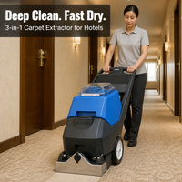 Machine d'extraction de tapis commerciale, vente en gros, forte aspiration, usage intensif, approuvée CE RoHS, nettoyage de tapis 3 en 1 pour usage hôtelier