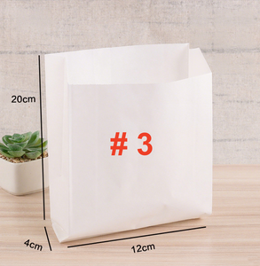 Bolsas de Papel Desechables para Alimentos al por Mayor, 12x20+4cm, para Papas Fritas, Galletas y Bocadillos, Bolsas de Papel Resistentes a la Grasa, Blancas - Product Image 1