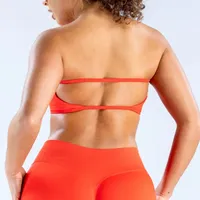 Soutien-gorge de sport sans bretelles et sans dos, respirant, à maintien élevé, avec logo personnalisé, pour femme, idéal pour la gym, le yoga et l'entraînement, style crop top, OEM/ODM