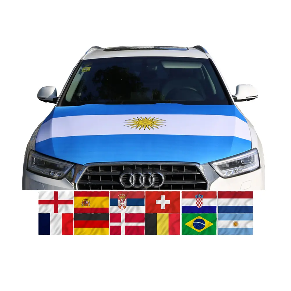 Portabandiera per specchietto con bandiera del paese in tessuto Spandex dal Design personalizzato, bandiera a specchio, Set di coperture per cofano motore per auto
