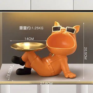 2023รูปปั้นบูลด็อกบูลด็อกรูปปั้นบูลด็อกพร้อมถาดตกแต่งบ้านด้วยเรซิ่นของตกแต่งบ้านแบบ <span class=keywords><strong>DIY</strong></span> ในร่ม - Product Image 6