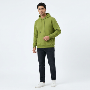 Custom Oversized OEM Men's Winter Hoodie 480 GSM 100% Cotton Zipper-Up Quick Dry Breathable Puff Printed Front Logo - Product Image 1