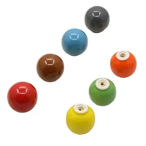 JN Puxador de cerâmica colorido bola redonda para porta de armário infantil, maçaneta fofa para porta de armário, bola redonda cor doce