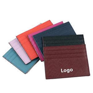 Tarjetero de Cuero Genuino Ultrafino Personalizado con Logotipo, Multicolor, para Tarjetas de Crédito, Ideal para Actividades Promocionales - Product Image 1