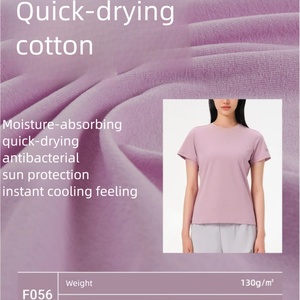 Camisetas de Verano Ecológicas para Mujer, Talla Grande, Absorbentes de Humedad, de Secado Rápido, de Algodón, Casuales, Frescas, con Protección Solar - Product Image 4