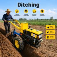 Mini-tracteur agricole diesel à roues, motoculteur, tracteur à conducteur marchant 24 CV, nouvelle haute productivité